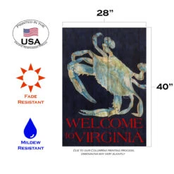 Blue And Red Welcome To Virginia Outdoor House Flag 40" X 28" -PatioVibe Shop dtol 1010942 3 01331.1683936129