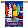 Blue And Yellow Skipper's Traffic Chautauqua Lake Board Outdoor House Flag 40" X 28"