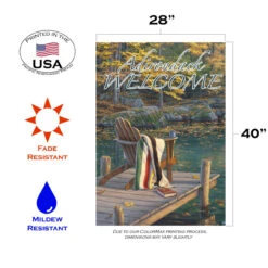 Brown And Green Adirondack At The Pond Outdoor House Flag 40" X 28" 7 Brown And Green Adirondack At The Pond Outdoor House Flag 40" X 28" -PatioVibe Shop dtol 1010969 3 06643.1684182355