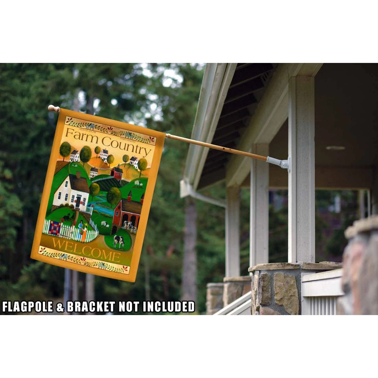 Green And Orange Country Neighbors Outdoor House Flag 40" X 28" 2 Green And Orange Country Neighbors Outdoor House Flag 40" X 28" - Image 2