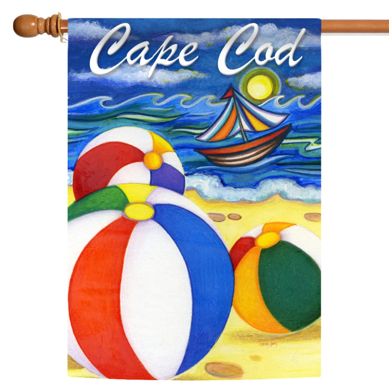 White And Blue Beach Balls Outdoor House Flag 40" X 28" 1 White And Blue Beach Balls Outdoor House Flag 40" X 28"