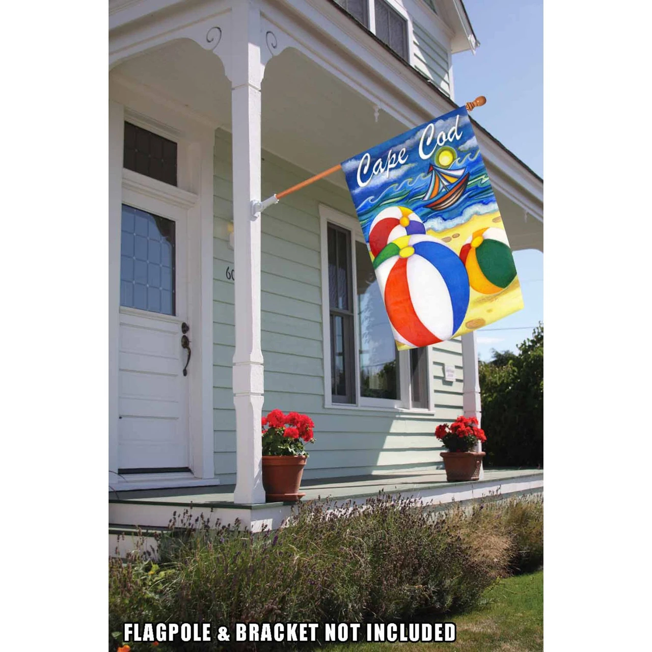 White And Blue Beach Balls Outdoor House Flag 40" X 28" 2 White And Blue Beach Balls Outdoor House Flag 40" X 28" - Image 2