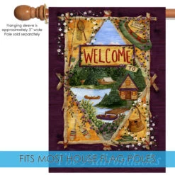 Purple And Green Lakeside Welcome Outdoor House Flag 40" X 28" 9 Purple And Green Lakeside Welcome Outdoor House Flag 40" X 28" -PatioVibe Shop dtol 1010981 5 88064.1684196457