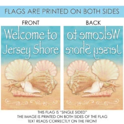 Blue And Beige Conch Shells Jersey Shore Outdoor House Flag 40" X 28" -PatioVibe Shop dtol 1010983 4 79622.1684196469