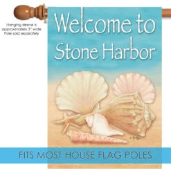 Blue And Beige Conch Shells Stone Harbor Outdoor House Flag 40" X 28" 9 Blue And Beige Conch Shells Stone Harbor Outdoor House Flag 40" X 28" -PatioVibe Shop dtol 1010984 5 56360.1684196461