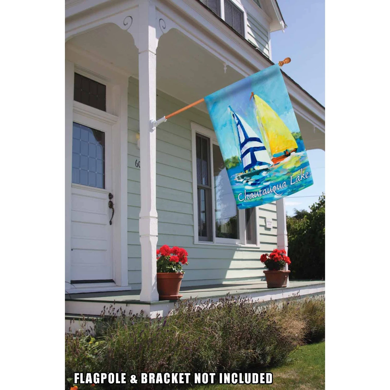 Blue And Yellow Regatta "Chautauqua Lake" Outdoor House Flag 40" X 28" 2 Blue And Yellow Regatta "Chautauqua Lake" Outdoor House Flag 40" X 28" - Image 2