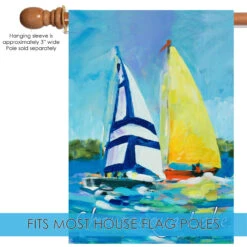 Blue And Yellow Regatta "Chautauqua Lake" Outdoor House Flag 40" X 28" 9 Blue And Yellow Regatta "Chautauqua Lake" Outdoor House Flag 40" X 28" -PatioVibe Shop dtol 1010992 5 11247.1684240071