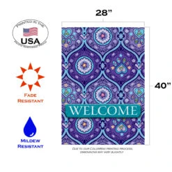Blue And Purple Paws "Welcome" Outdoor House Flag 40" X 28" 7 Blue And Purple Paws "Welcome" Outdoor House Flag 40" X 28" -PatioVibe Shop dtol 1012001 3 48202.1684240065