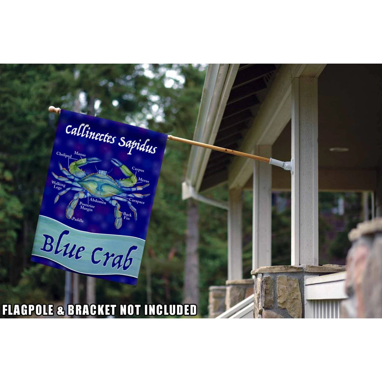 Chesapeake "Blue Crab" Outdoor House Flag 40" X 28" 2 Chesapeake "Blue Crab" Outdoor House Flag 40" X 28" - Image 2