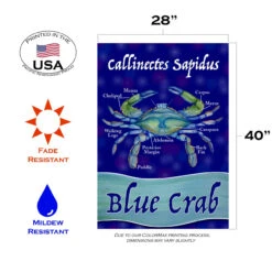 Chesapeake "Blue Crab" Outdoor House Flag 40" X 28" 7 Chesapeake "Blue Crab" Outdoor House Flag 40" X 28" -PatioVibe Shop dtol 1012022 3 34705.1684255154