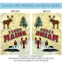 Yellow And Red "I Love Maine" Outdoor House Flag 40" X 28" -PatioVibe Shop dtol 1012027 4 61223.1684255152