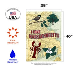 Brown And Beige "I Love Massachusetts " Outdoor House Flag 40" X 28" -PatioVibe Shop dtol 1012028 3 62461.1684255146