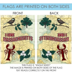 Brown And Beige "I Love Massachusetts " Outdoor House Flag 40" X 28" -PatioVibe Shop dtol 1012028 4 90227.1684255146