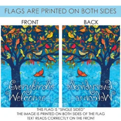 Green And Blue Everybirdie Welcome Outdoor House Flag 40" X 28" 8 Green And Blue Everybirdie Welcome Outdoor House Flag 40" X 28" -PatioVibe Shop dtol 1012047 4 41934.1684240104
