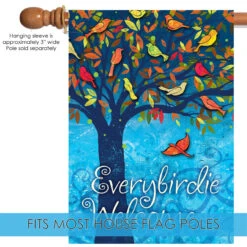 Green And Blue Everybirdie Welcome Outdoor House Flag 40" X 28" 9 Green And Blue Everybirdie Welcome Outdoor House Flag 40" X 28" -PatioVibe Shop dtol 1012047 5 29048.1684240104