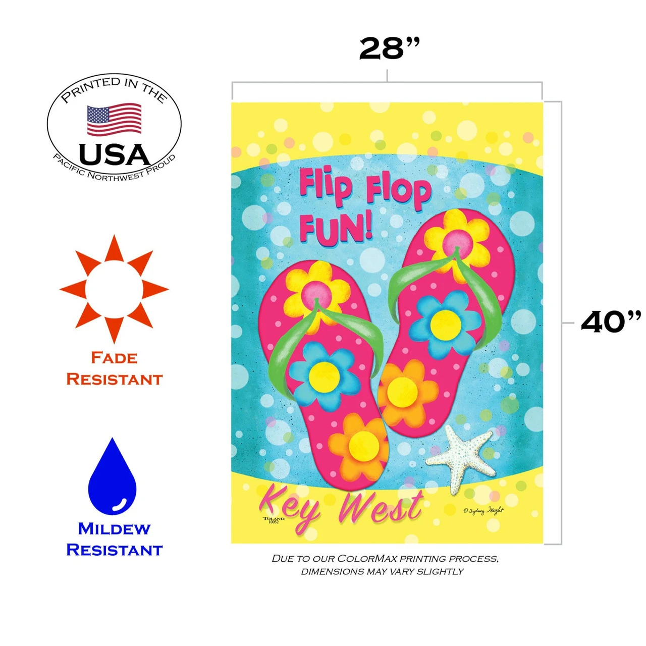 Pink And Blue Flip Flop Fun Key West Outdoor House Flag 40" X 28" 3 Pink And Blue Flip Flop Fun Key West Outdoor House Flag 40" X 28" - Image 3