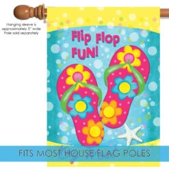 Pink And Blue Flip Flop Fun Key West Outdoor House Flag 40" X 28" 9 Pink And Blue Flip Flop Fun Key West Outdoor House Flag 40" X 28" -PatioVibe Shop dtol 1012050 5 87728.1684240119