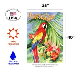 Red And Yellow Macaw Paradise Key West Outdoor House Flag 40" X 28" 7 Red And Yellow Macaw Paradise Key West Outdoor House Flag 40" X 28" -PatioVibe Shop dtol 1012055 3 17943.1684240101