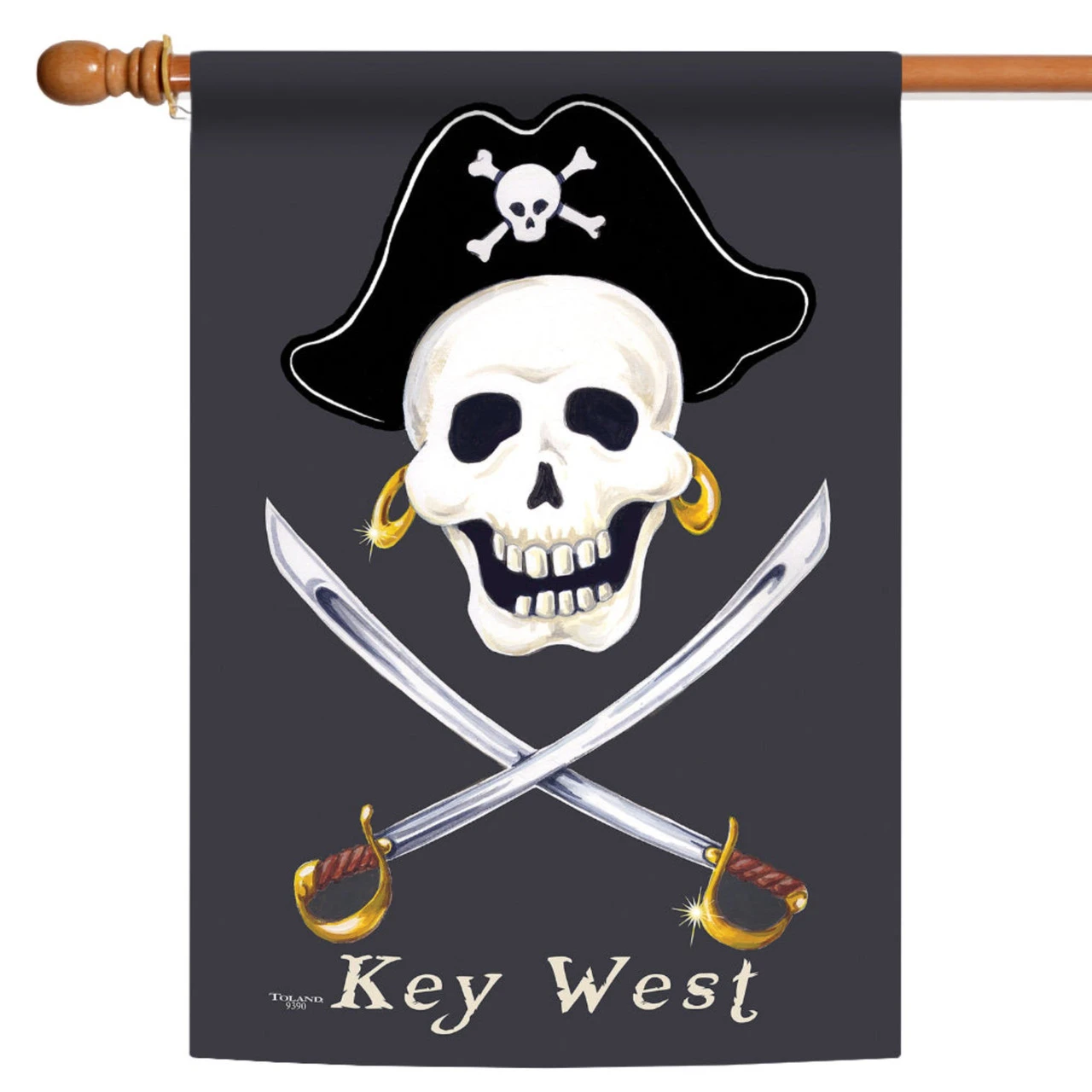Black And White Swashbuckle Key West Outdoor House Flag 40" X 28" 1 Black And White Swashbuckle Key West Outdoor House Flag 40" X 28"