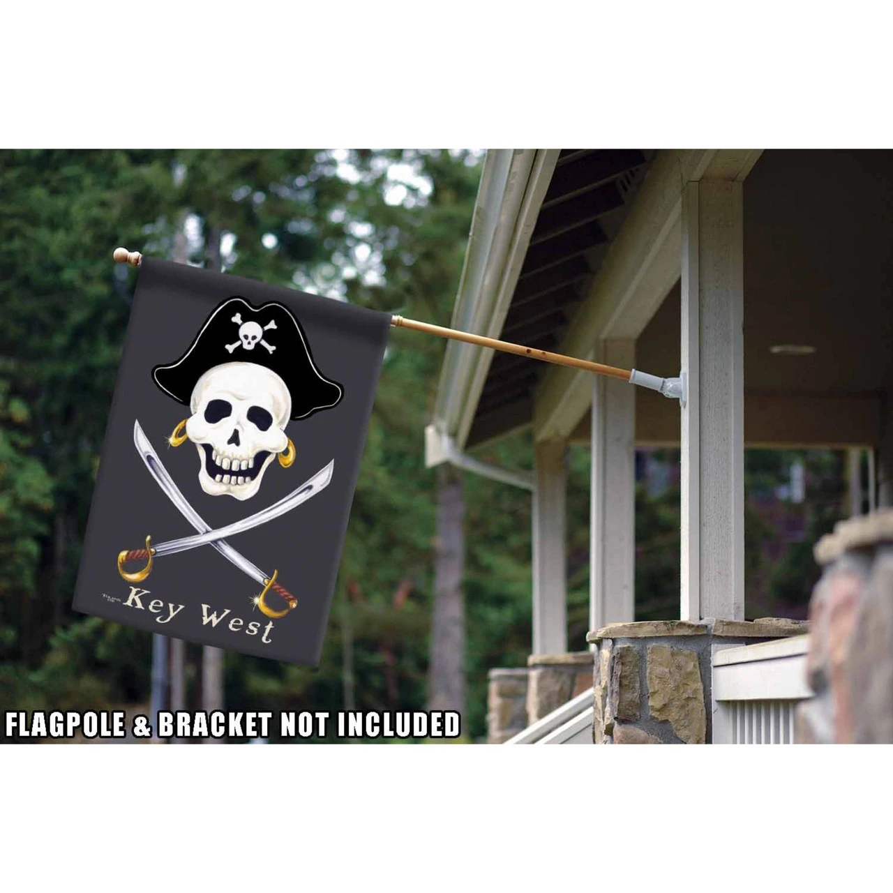 Black And White Swashbuckle Key West Outdoor House Flag 40" X 28" 2 Black And White Swashbuckle Key West Outdoor House Flag 40" X 28" - Image 2