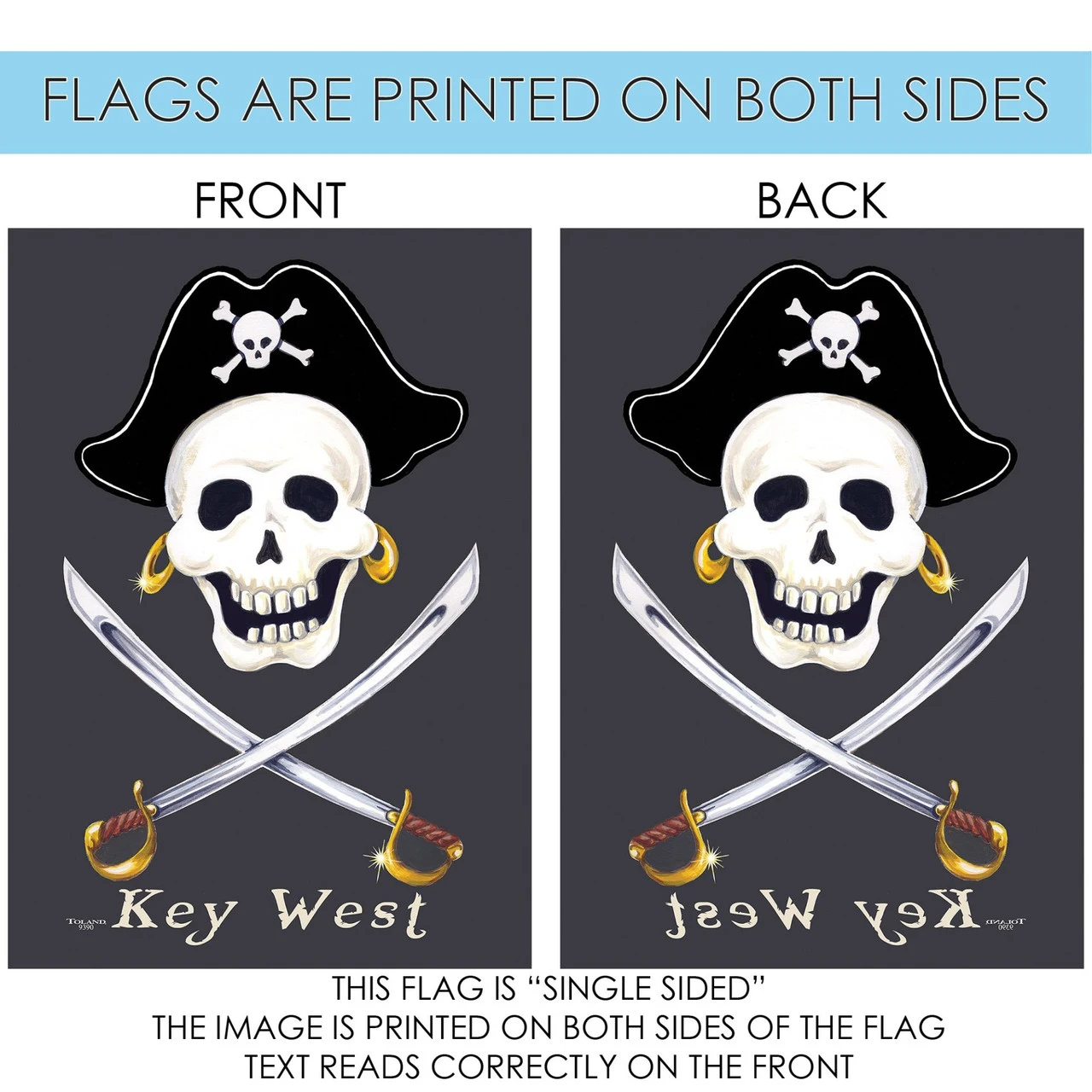 Black And White Swashbuckle Key West Outdoor House Flag 40" X 28" 4 Black And White Swashbuckle Key West Outdoor House Flag 40" X 28" - Image 4