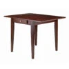 41.5" Walnut Brown Contemporary Double Drop Leaf Dining Table