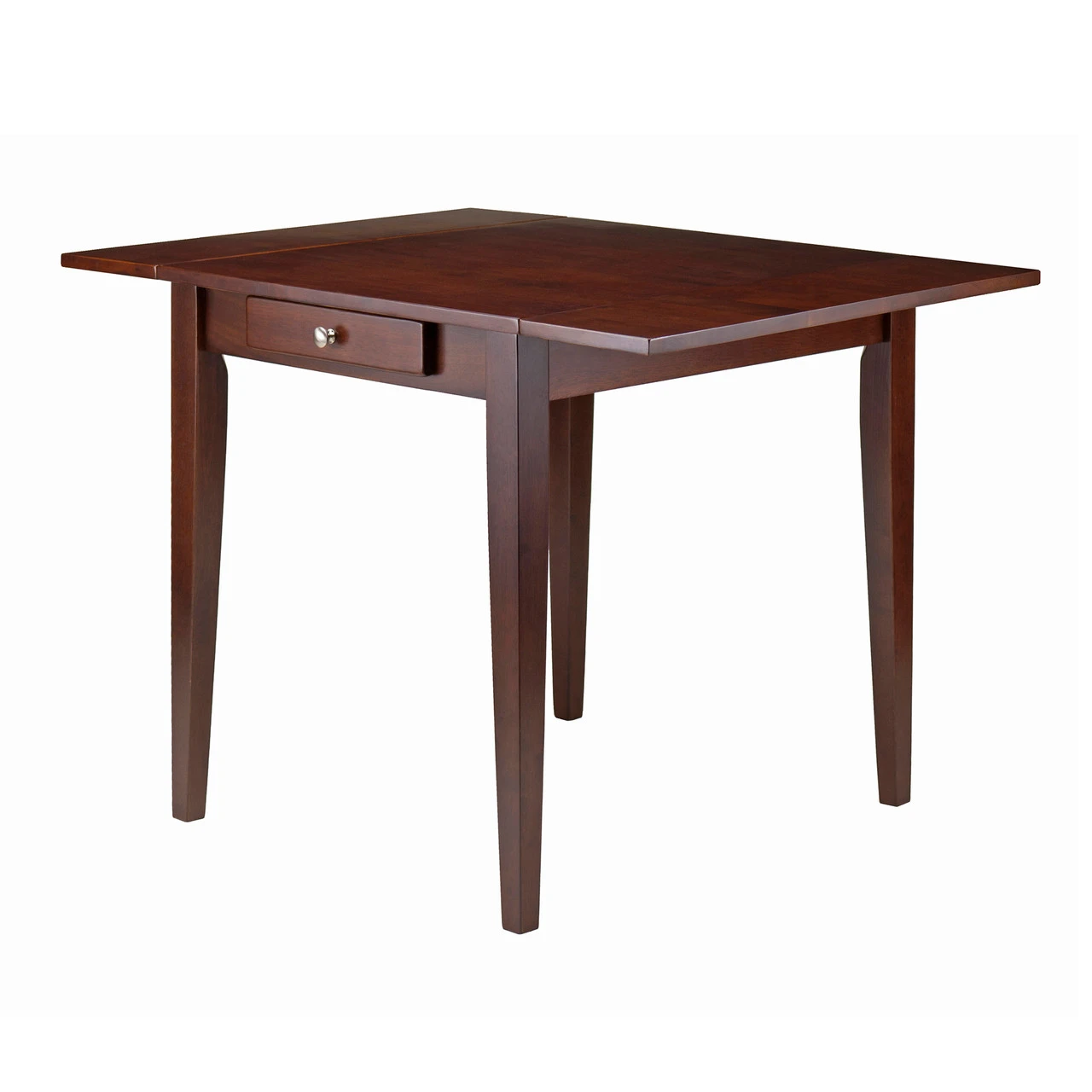 41.5" Walnut Brown Contemporary Double Drop Leaf Dining Table 1 41.5" Walnut Brown Contemporary Double Drop Leaf Dining Table