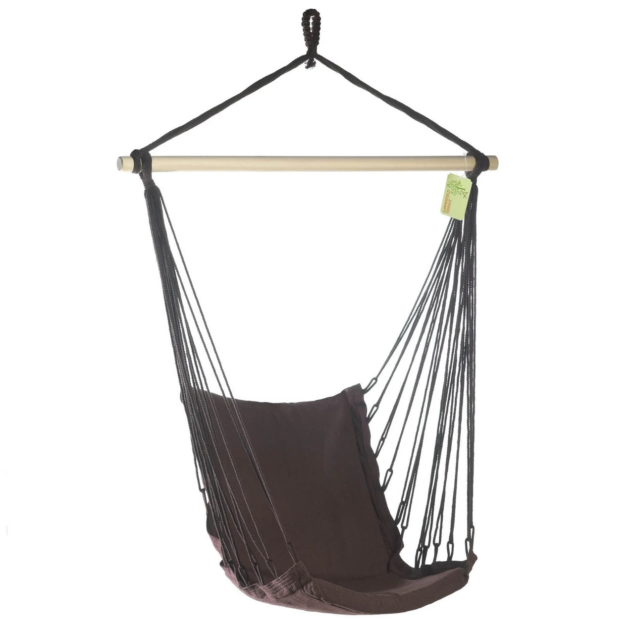 55" Espresso Black Padded Swing Chair With Hanging Bar 3 55" Espresso Black Padded Swing Chair With Hanging Bar - Image 3