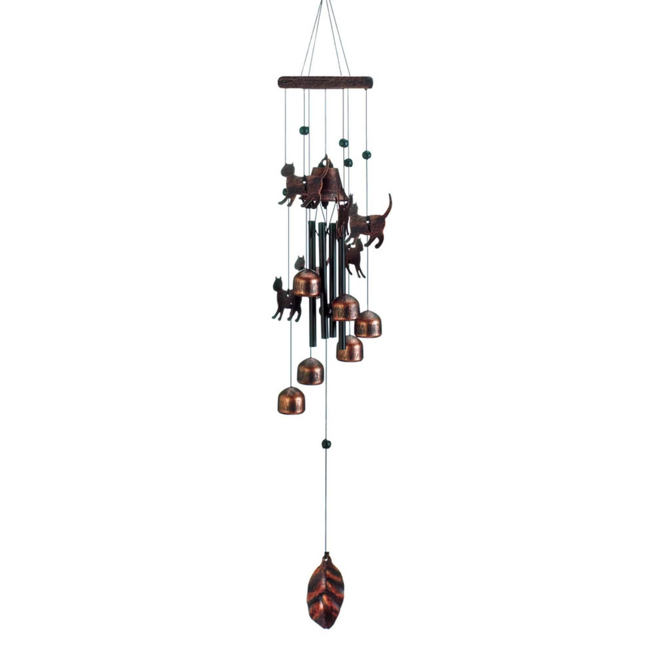 7.5" Black And Bronze Contemporary Cats Wind Chimes 1 7.5" Black And Bronze Contemporary Cats Wind Chimes
