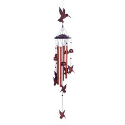 10.5" Bronze Contemporary Fluttering Hummingbirds Wind Chimes