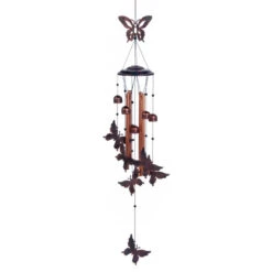 10.5" Bronze And Brown Fluttering Butterflies Wind Chimes