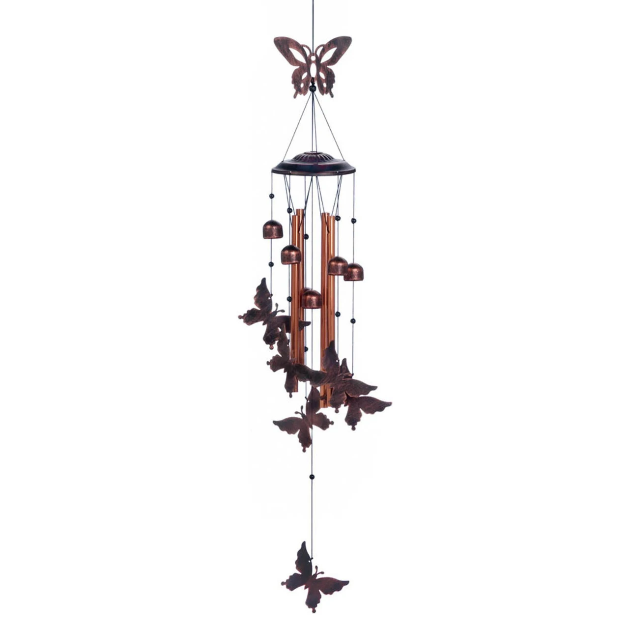10.5" Bronze And Brown Fluttering Butterflies Wind Chimes 1 10.5" Bronze And Brown Fluttering Butterflies Wind Chimes