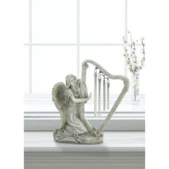 10" White Contemporary Rustic Angel Harp Wind Chime -PatioVibe Shop dznt 4505254v 3 45346.1667666778