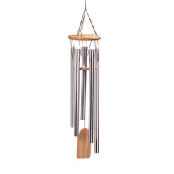 24" Brown And Silver Resonant Outdoor Wind Chimes