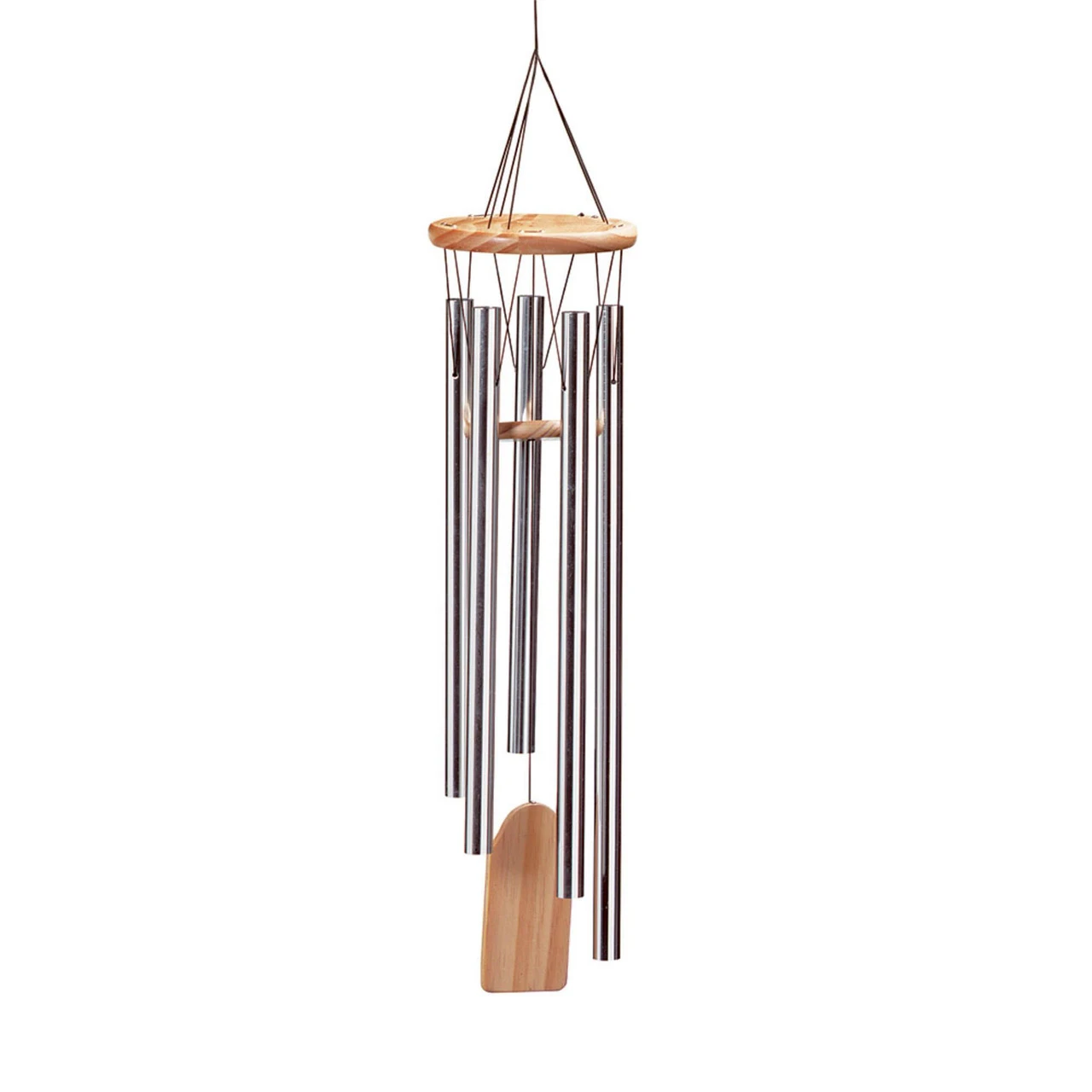 24" Brown And Silver Resonant Outdoor Wind Chimes 1 24" Brown And Silver Resonant Outdoor Wind Chimes
