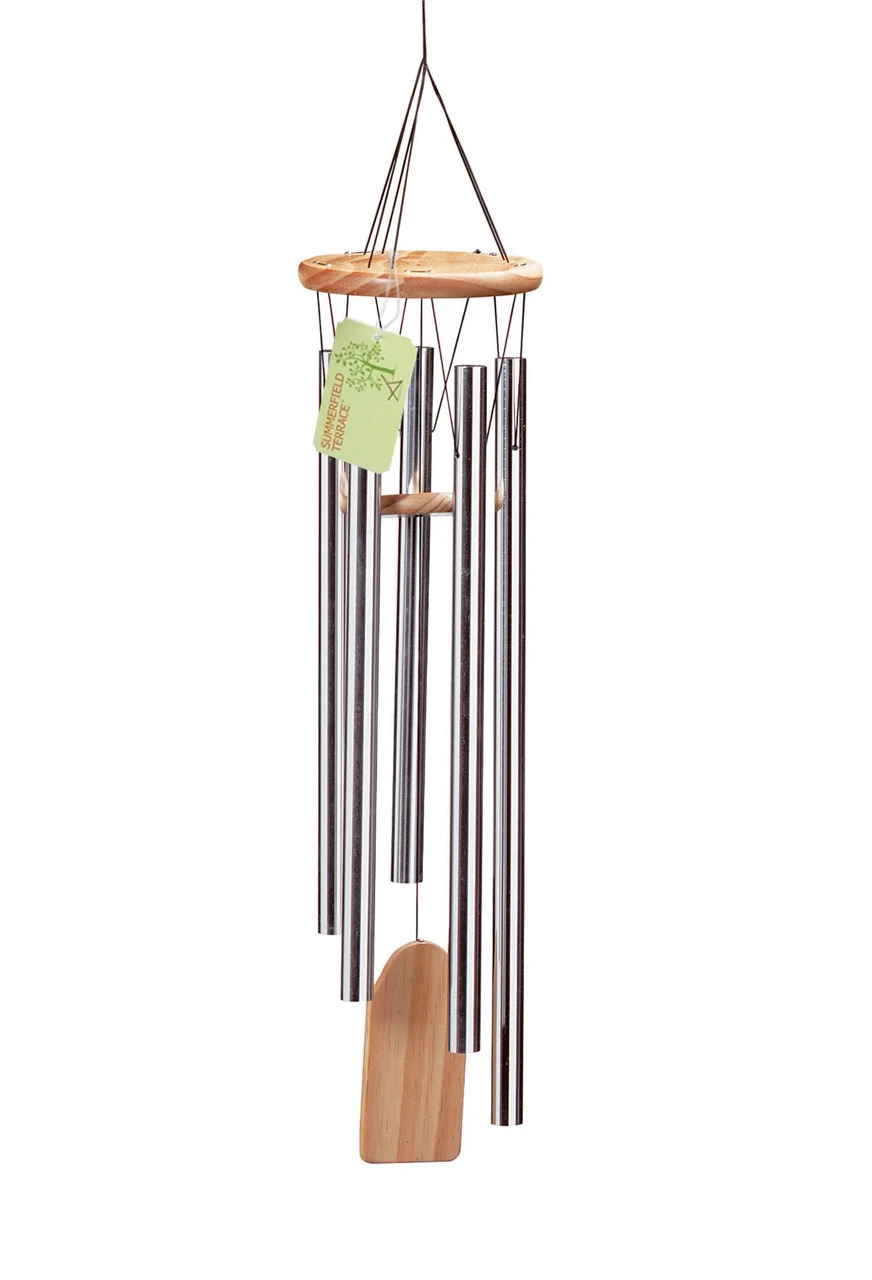 24" Brown And Silver Resonant Outdoor Wind Chimes 2 24" Brown And Silver Resonant Outdoor Wind Chimes - Image 2