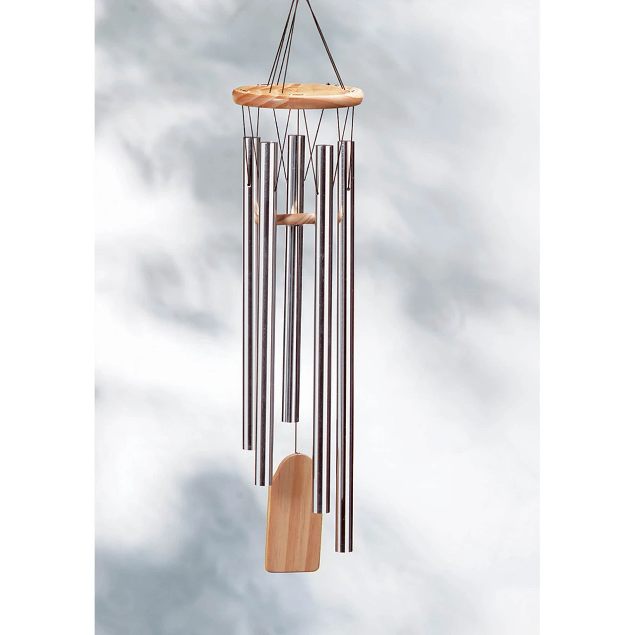 24" Brown And Silver Resonant Outdoor Wind Chimes 3 24" Brown And Silver Resonant Outdoor Wind Chimes - Image 3