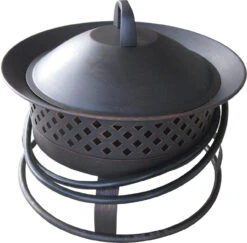 18.5" Rubbed Bronze Aurora Steel Outdoor Gas Firepit