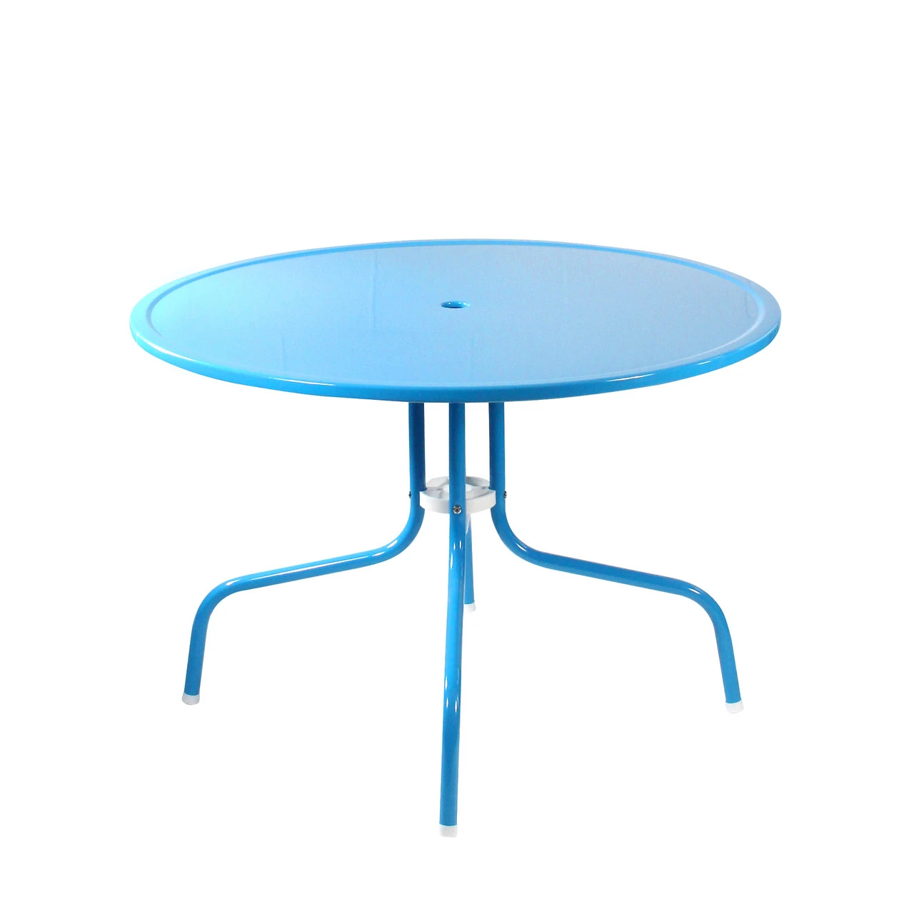39.25-Inch Outdoor Retro Metal Tulip Dining Table, Sky Blue 3 39.25-Inch Outdoor Retro Metal Tulip Dining Table, Sky Blue - Image 3