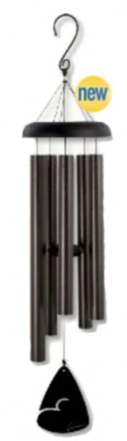 36" Signature Series Black Fleck Coated Aluminum Outdoor Patio Garden Wind Chimes