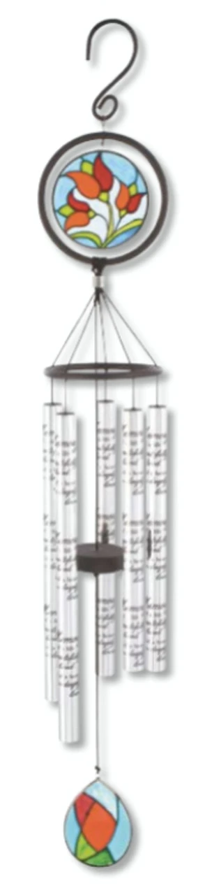 30" Stained Glass Sonnet Sounds "In Memory" Outdoor Garden Patio Wind Chimes 1 30" Stained Glass Sonnet Sounds "In Memory" Outdoor Garden Patio Wind Chimes