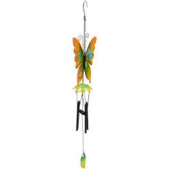 15.75" Orange And Green Metal Butterfly Outdoor Garden Windchime -PatioVibe Shop northlight dw91883 1 08860.1667567024