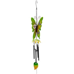 15.75" Green Metal Butterfly Outdoor Garden Windchime -PatioVibe Shop northlight dw91884 1 28397.1667575265