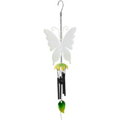 15.75" Green Metal Butterfly Outdoor Garden Windchime -PatioVibe Shop northlight dw91884 2 78827.1667575265