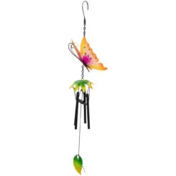 19" Orange Metal Butterfly Outdoor Garden Windchime -PatioVibe Shop northlight dw91886 3 89994.1667567018