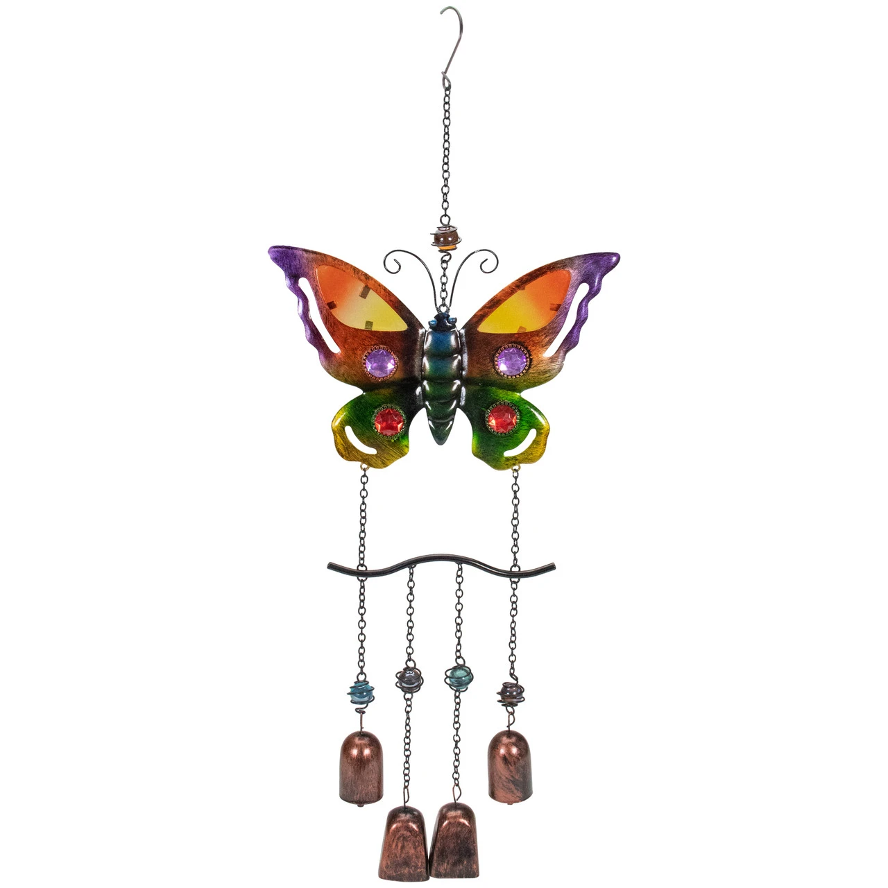 24" Purple And Bronze Butterfly Outdoor Garden Windchime 1 24" Purple And Bronze Butterfly Outdoor Garden Windchime