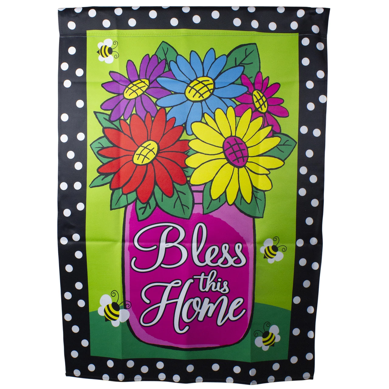 Bless This Home Bouquet With Vase Outdoor House Flag 28" X 40" 2 Bless This Home Bouquet With Vase Outdoor House Flag 28" X 40" - Image 2