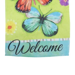 Welcome Butterflies Green Outdoor House Flag 28" X 40" -PatioVibe Shop northlight fg29901 1 11527.1682371752