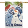 Let It Snow Snowman And Cardinal Outdoor House Flag 28" X 40"