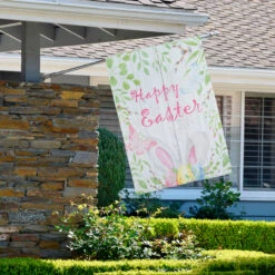 Happy Easter Bunny Ears Outdoor House Flag 28" X 40" -PatioVibe Shop northlight fg93551 styled 82904.1682372002